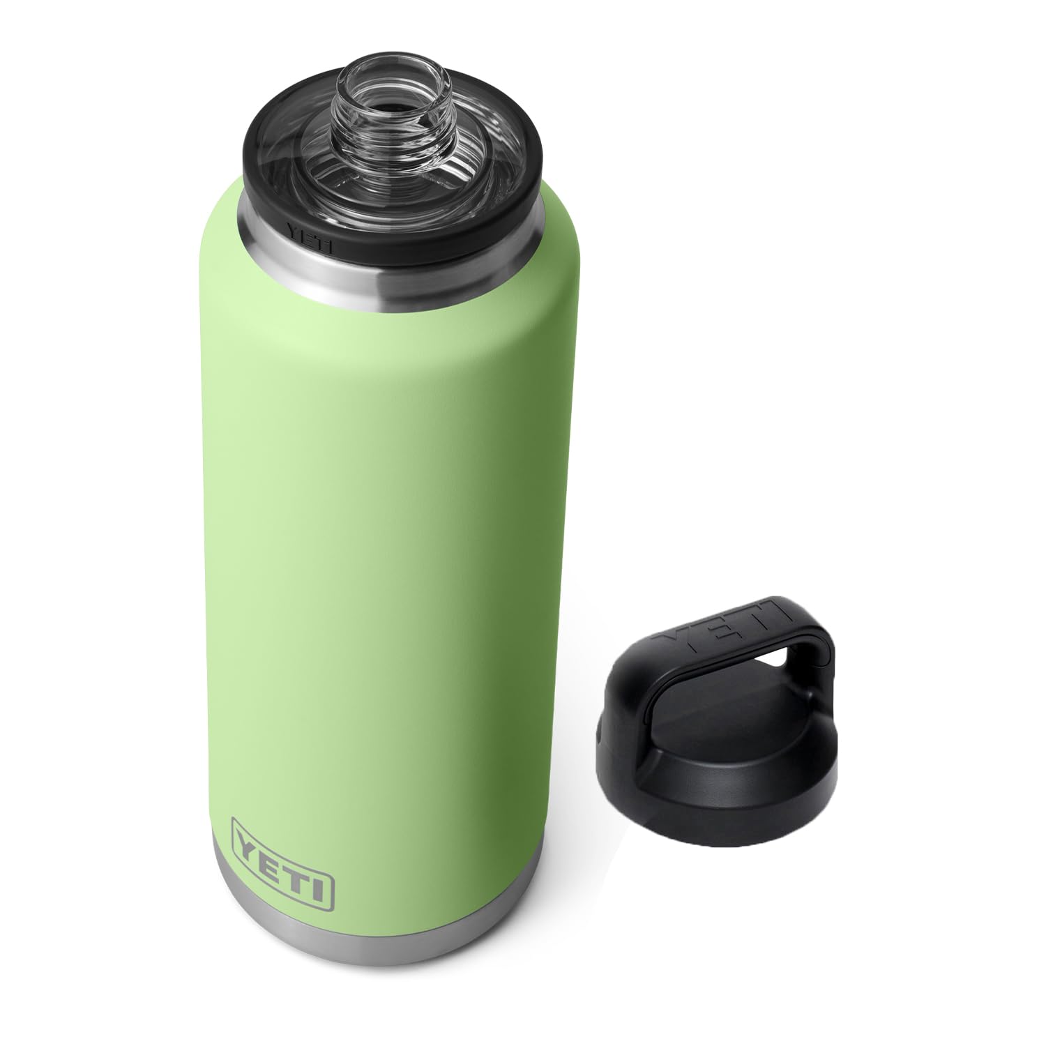 YETI Rambler 46 oz Bottle, Vacuum Insulated, Leakproof, Stainless Steel with Chug Cap, Black Forest Green