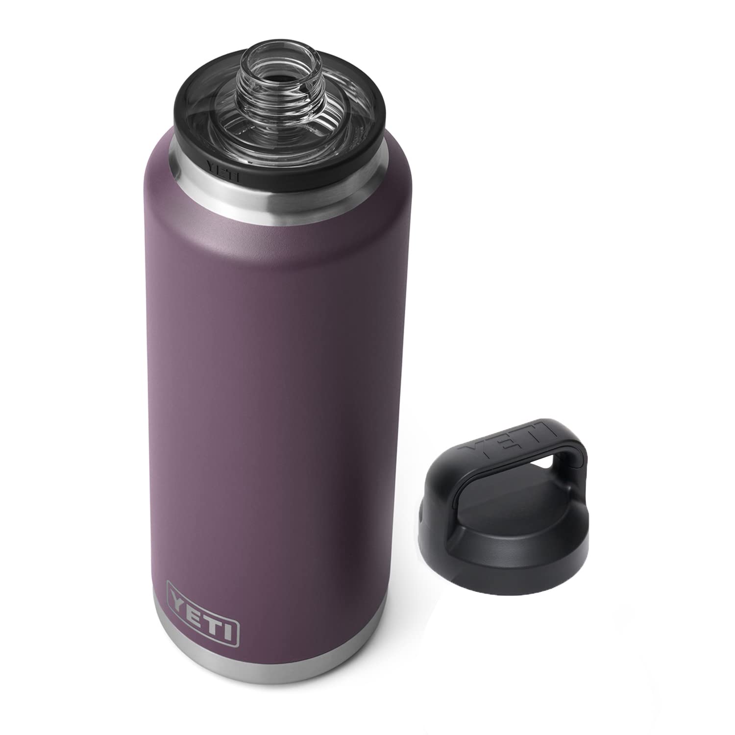 YETI Rambler 46 oz Bottle, Vacuum Insulated, Leakproof, Stainless Steel with Chug Cap, Black Forest Green