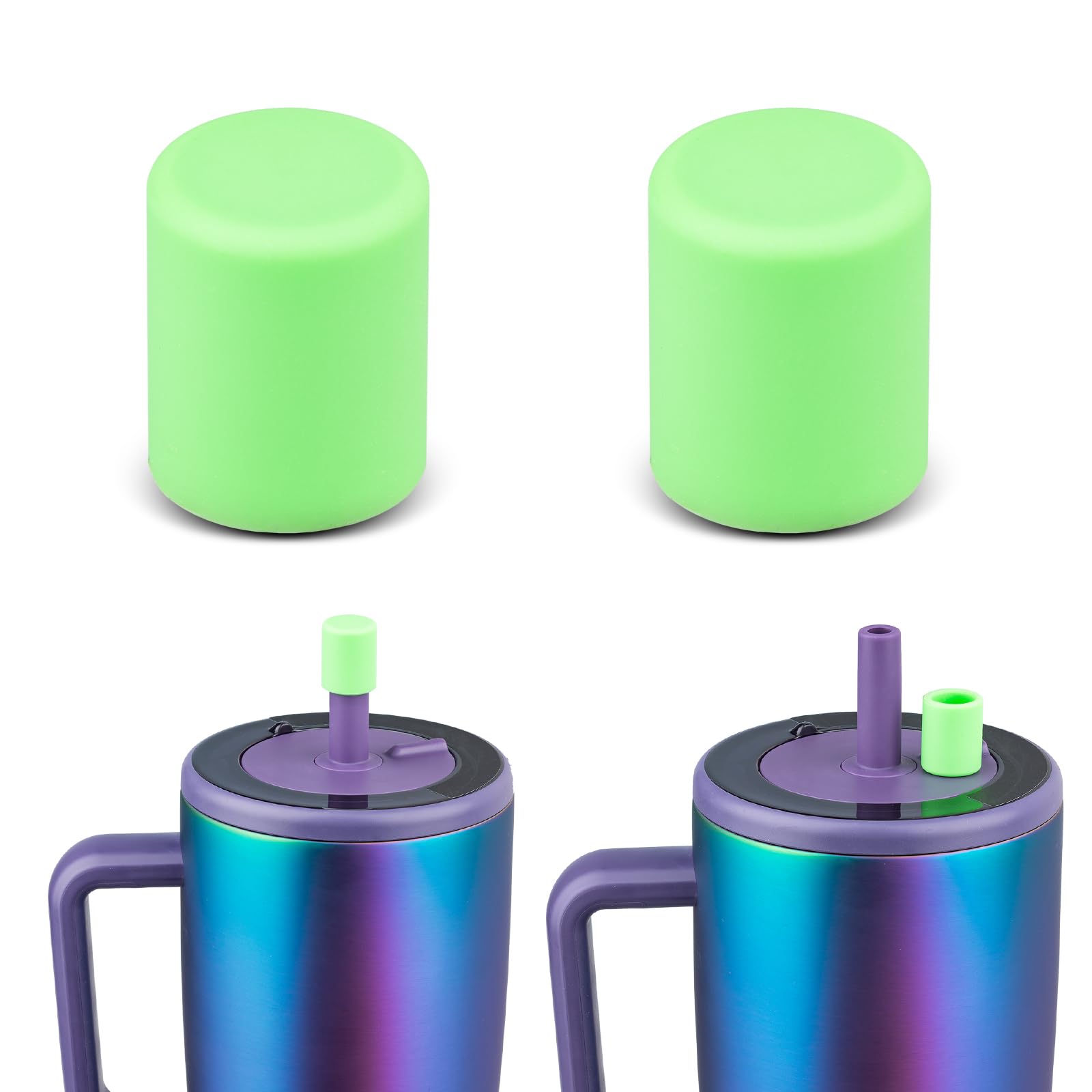 TERPINK 2 Pack Magnetic Straw Caps Compatible with BrüMate All Era and Resa Tumblers, Silicone Straw Caps Toppers Compatible with Brumate Accessories, Straw Covers Protectors BPA Free (Dark Blue)