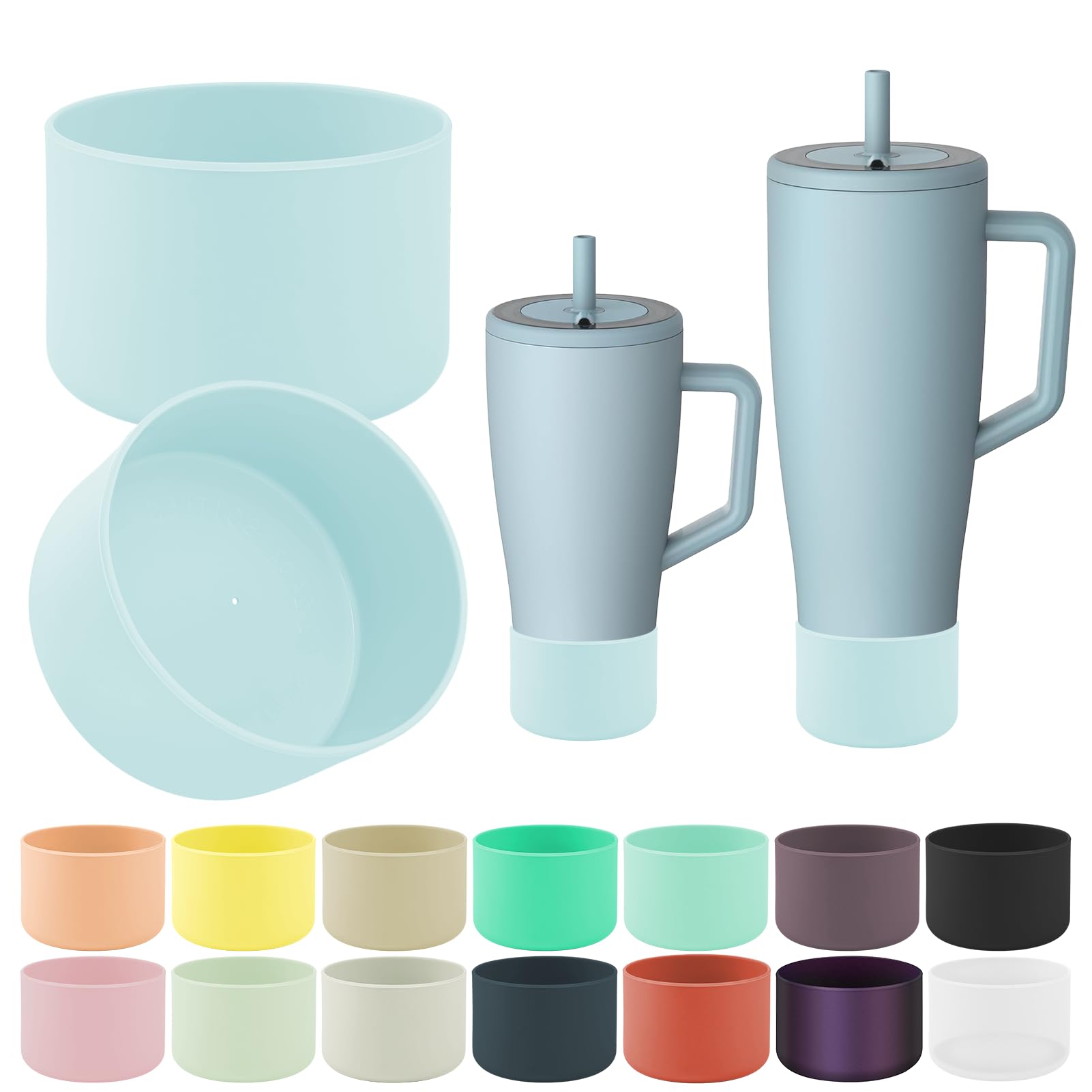 ZXFYE 2Pcs Protective Boot Compatible with Brumate Era 40 oz 30 oz Tumbler, Anti-Dent & Anti-Slip Silicone Bottom Cover Protector Sleeve Bumper Compatible with Brumate Era Tumbler with Handle