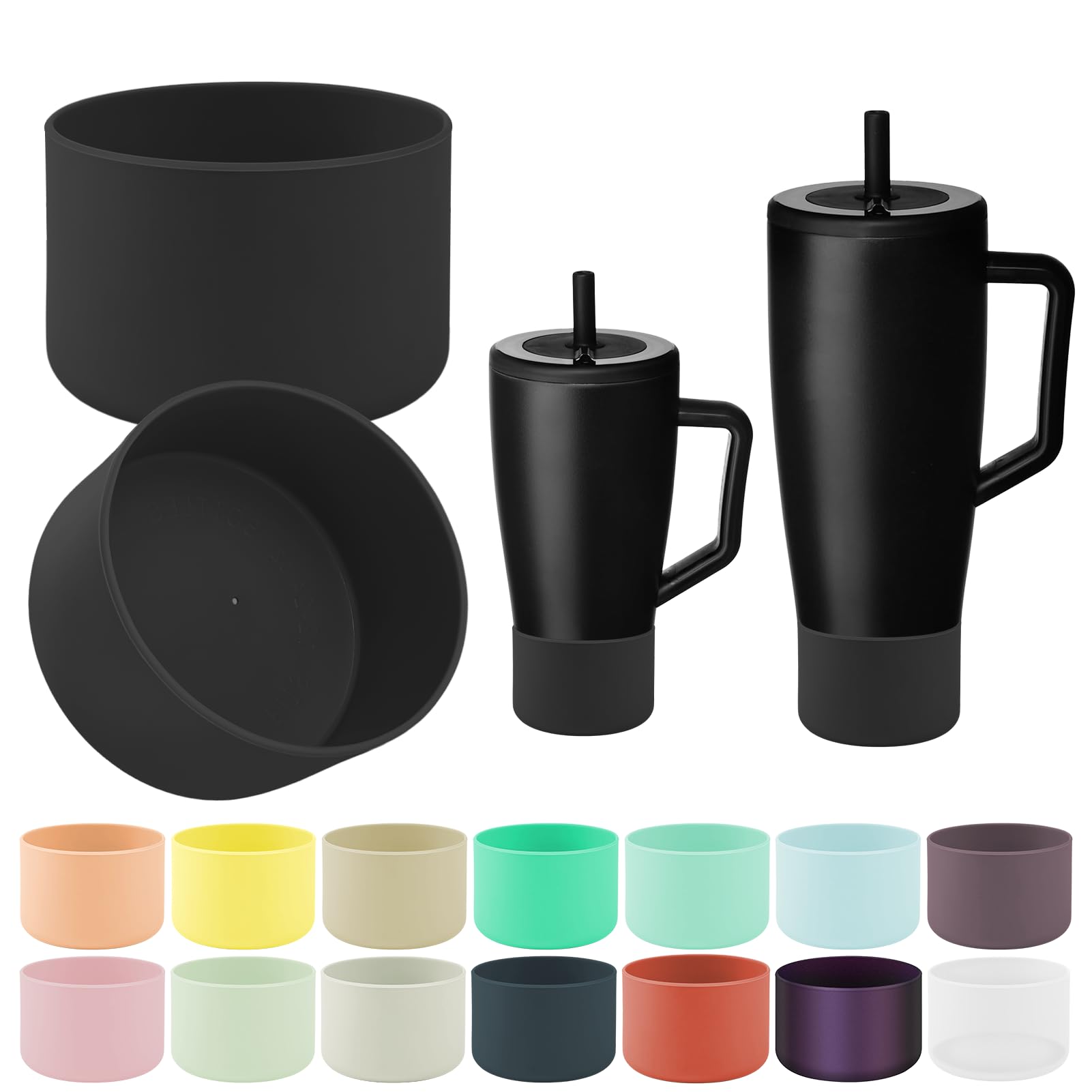 ZXFYE 2Pcs Protective Boot Compatible with Brumate Era 40 oz 30 oz Tumbler, Anti-Dent & Anti-Slip Silicone Bottom Cover Protector Sleeve Bumper Compatible with Brumate Era Tumbler with Handle