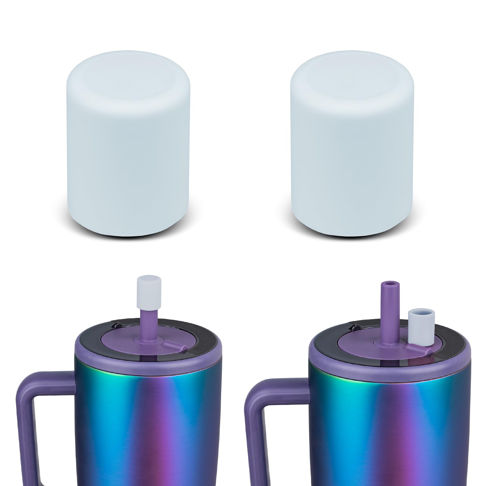 TERPINK 2 Pack Magnetic Straw Caps Compatible with BrüMate All Era and Resa Tumblers, Silicone Straw Caps Toppers Compatible with Brumate Accessories, Straw Covers Protectors BPA Free (Dark Blue)
