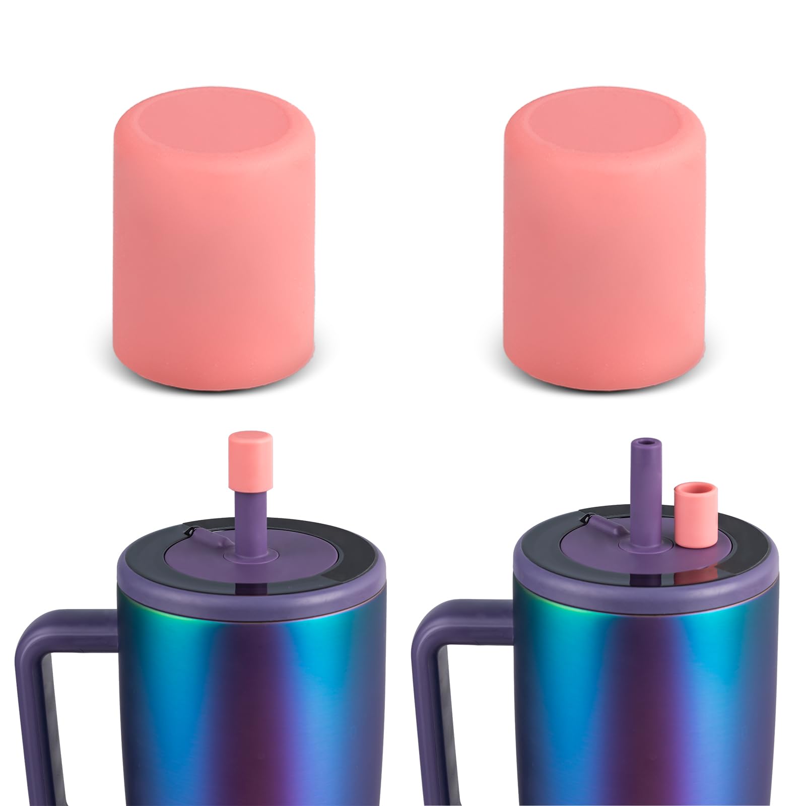 TERPINK 2 Pack Magnetic Straw Caps Compatible with BrüMate All Era and Resa Tumblers, Silicone Straw Caps Toppers Compatible with Brumate Accessories, Straw Covers Protectors BPA Free (Dark Blue)