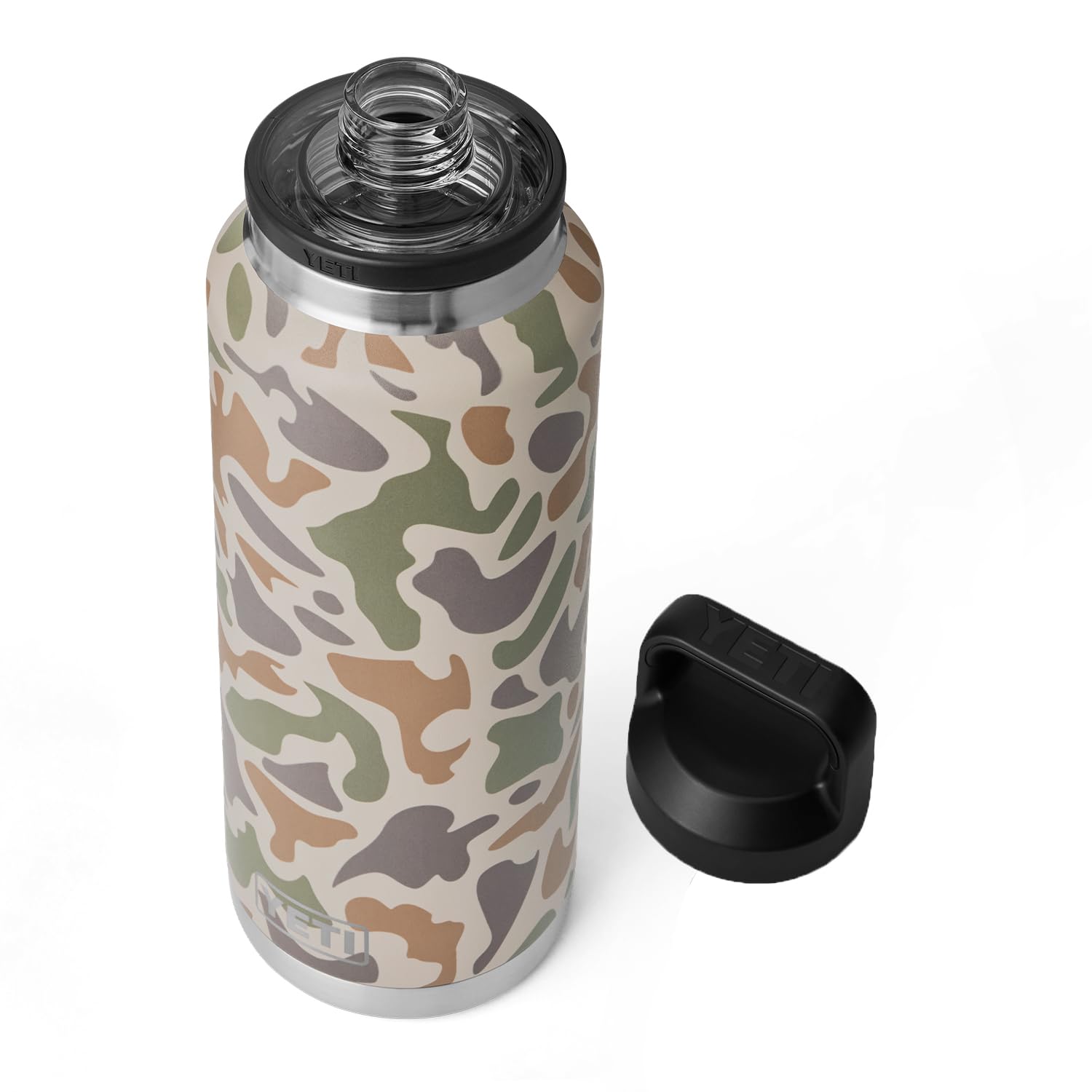 YETI Rambler 46 oz Bottle, Vacuum Insulated, Leakproof, Stainless Steel with Chug Cap, Black Forest Green