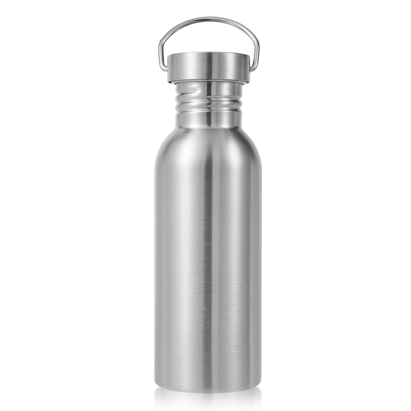 Volhoply 32oz Uninsulated Single Walled Water Bottle, Stainless Steel Reusable Water Bottles with Handle, BPA Free & Plastic Free 18/8 304 Metal Water Bottles for Camping, Hikers, Cyclists