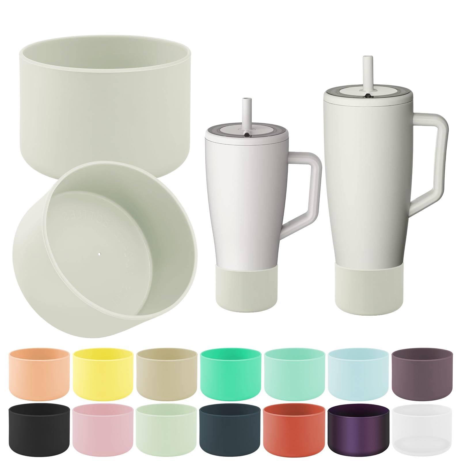 ZXFYE 2Pcs Protective Boot Compatible with Brumate Era 40 oz 30 oz Tumbler, Anti-Dent & Anti-Slip Silicone Bottom Cover Protector Sleeve Bumper Compatible with Brumate Era Tumbler with Handle