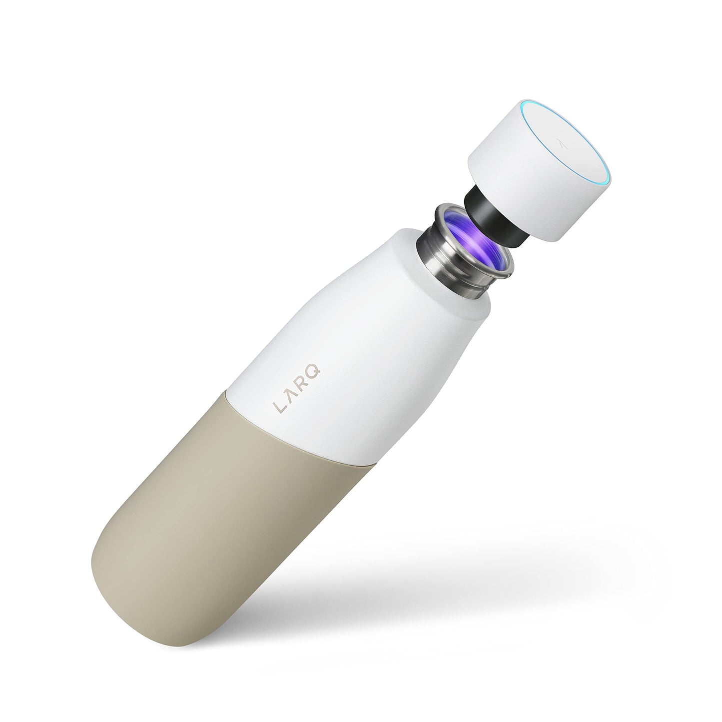 LARQ Bottle Movement PureVis 32 oz- Lightweight Self-Cleaning and Non-Insulated Stainless Steel Water Bottle with UV Water Purifier | Reusable & Travel Friendly, Black/Pine