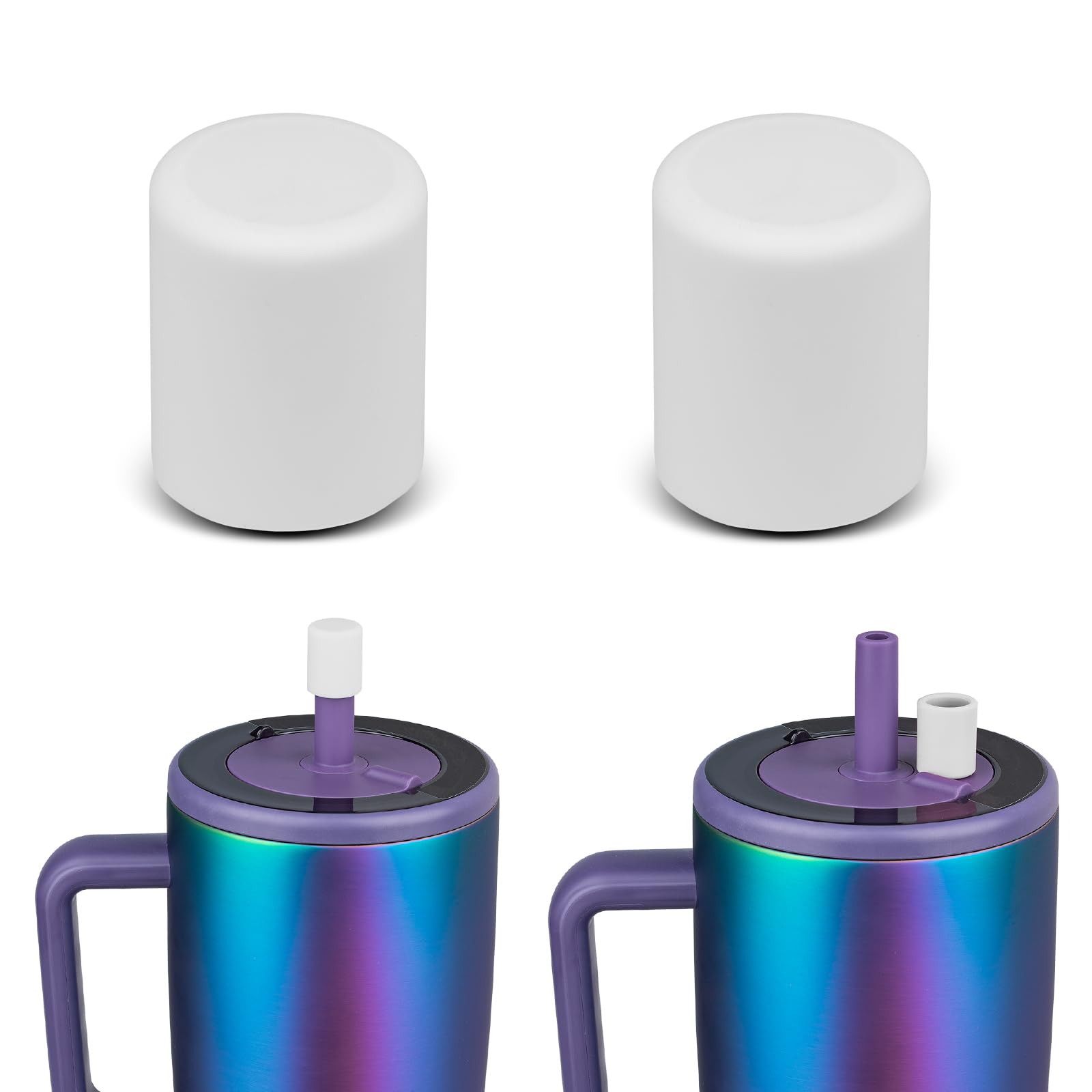 TERPINK 2 Pack Magnetic Straw Caps Compatible with BrüMate All Era and Resa Tumblers, Silicone Straw Caps Toppers Compatible with Brumate Accessories, Straw Covers Protectors BPA Free (Dark Blue)