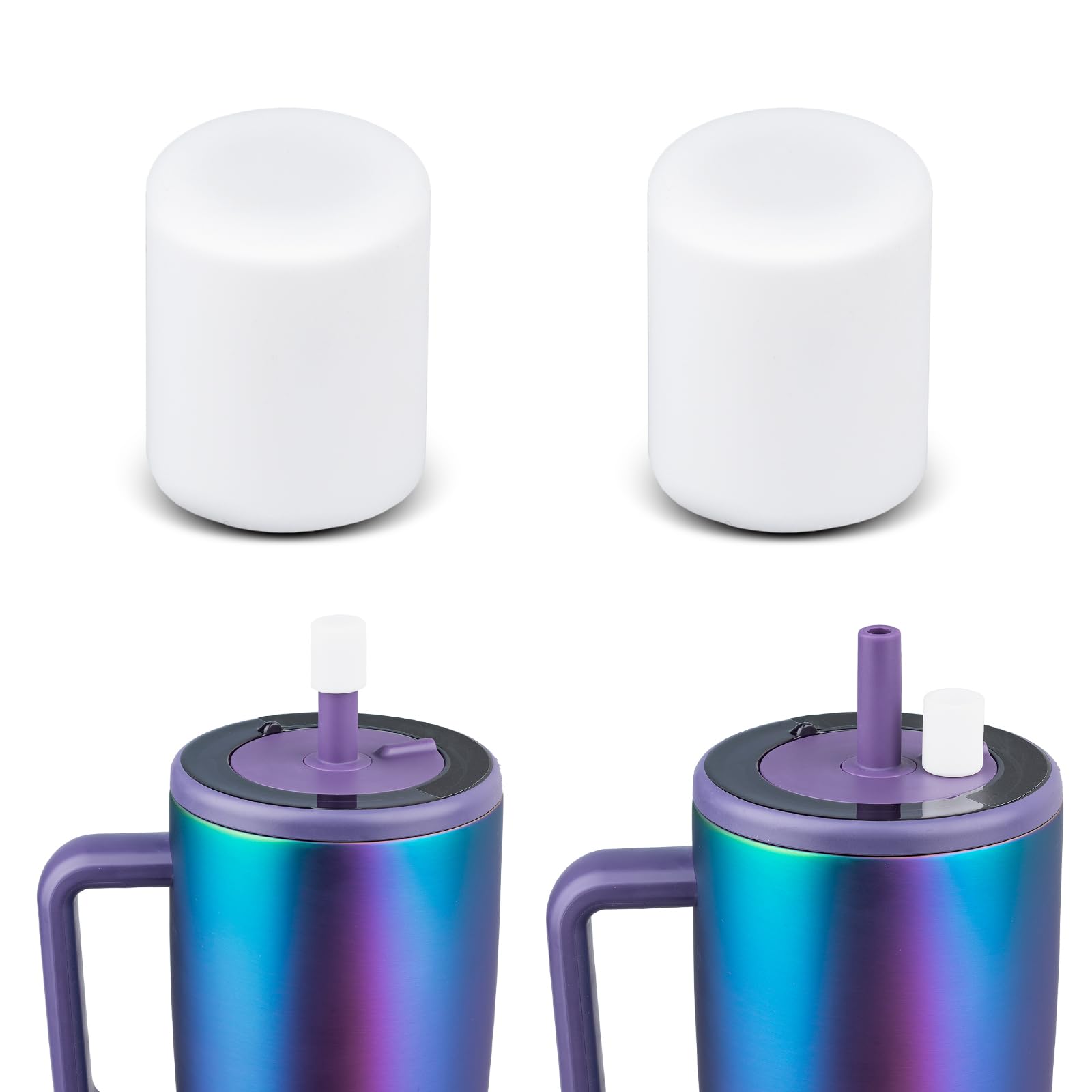 TERPINK 2 Pack Magnetic Straw Caps Compatible with BrüMate All Era and Resa Tumblers, Silicone Straw Caps Toppers Compatible with Brumate Accessories, Straw Covers Protectors BPA Free (Dark Blue)