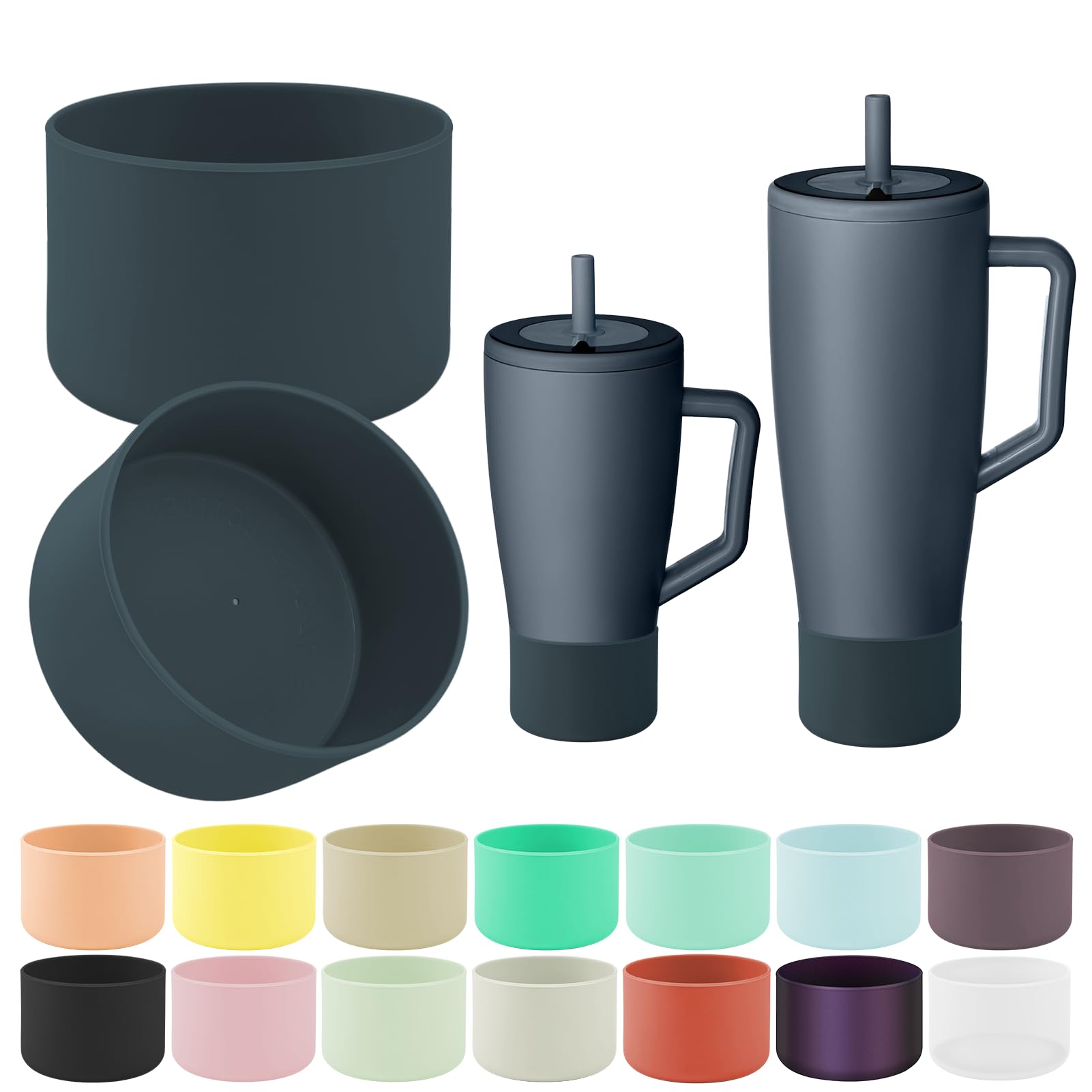 ZXFYE 2Pcs Protective Boot Compatible with Brumate Era 40 oz 30 oz Tumbler, Anti-Dent & Anti-Slip Silicone Bottom Cover Protector Sleeve Bumper Compatible with Brumate Era Tumbler with Handle