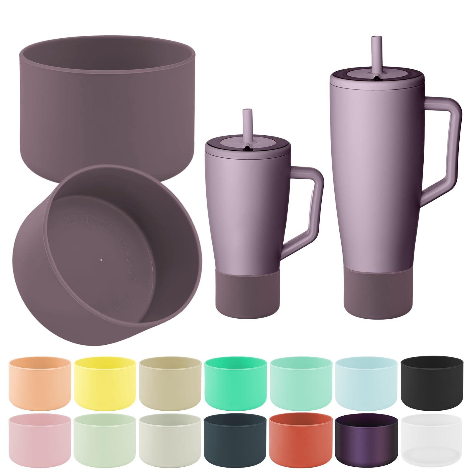 ZXFYE 2Pcs Protective Boot Compatible with Brumate Era 40 oz 30 oz Tumbler, Anti-Dent & Anti-Slip Silicone Bottom Cover Protector Sleeve Bumper Compatible with Brumate Era Tumbler with Handle