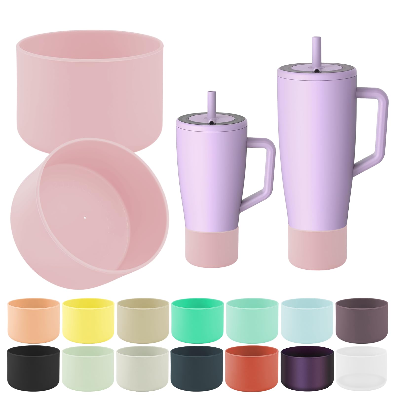 ZXFYE 2Pcs Protective Boot Compatible with Brumate Era 40 oz 30 oz Tumbler, Anti-Dent & Anti-Slip Silicone Bottom Cover Protector Sleeve Bumper Compatible with Brumate Era Tumbler with Handle