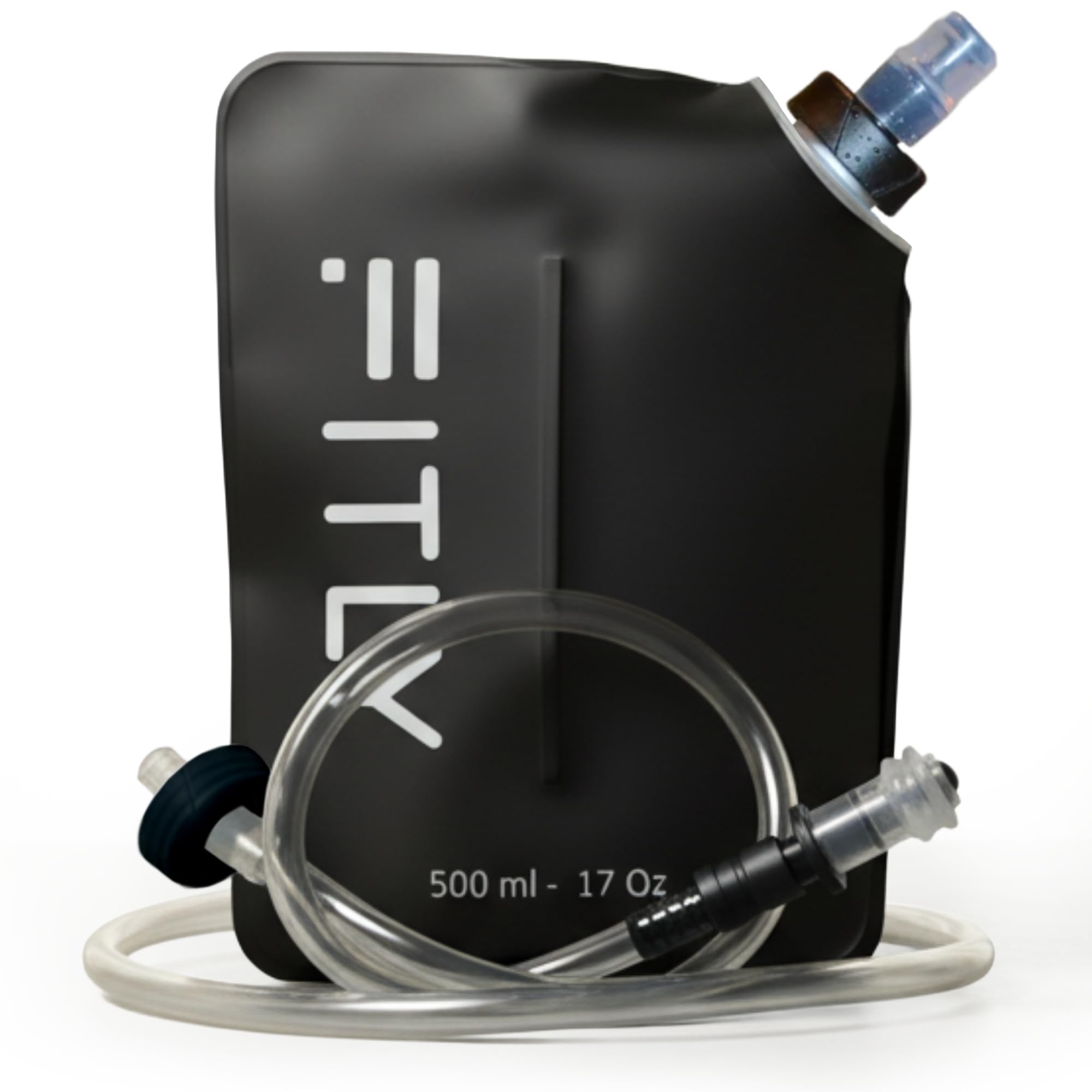 FITLY Soft Flask - Shrink As You Drink Soft Water Bottle for Hydration Pack - Folding Water Bottle Ideal for Running, Hiking, Cycling, Climbing & Rigorous Activity