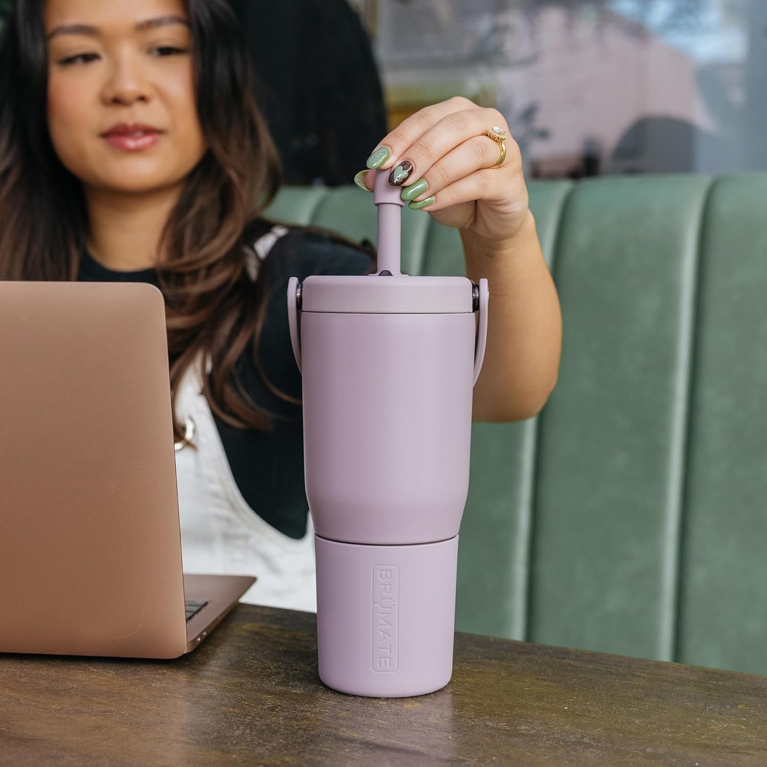 BrüMate Magnetic Straw Caps | Silicone Straw Topper 2-pack | Dust & Dirt Resistant | Compatible with All Era and Resa Tumblers (Dark Aura)