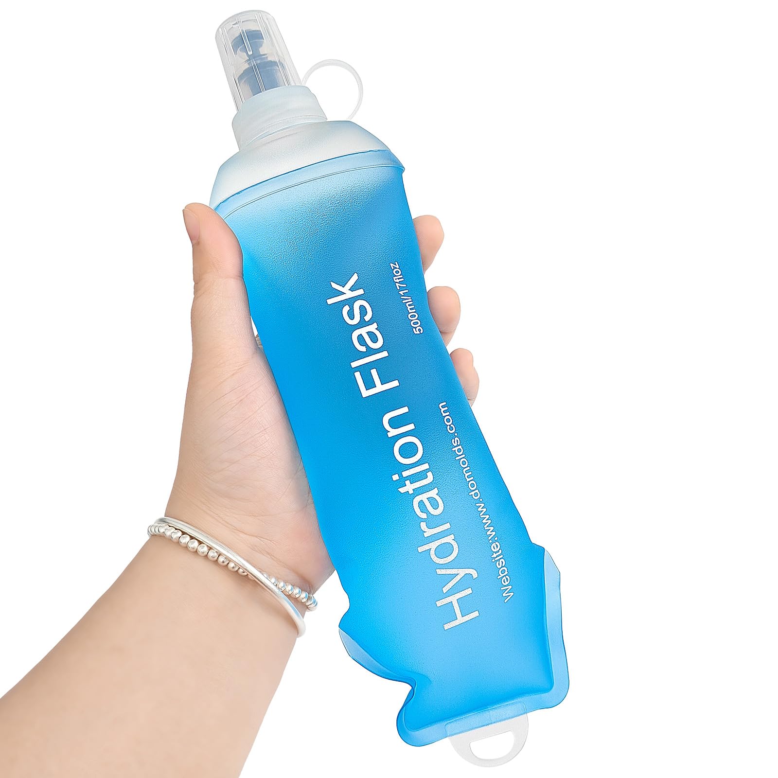 GYGYL Soft Flask, TPU Collapsible Soft Water Bottle for Hydration Pack, Running Vest, Leak-Proof Folding Water Bottle for Hiking Cycling Climbing Jogging-150ml White